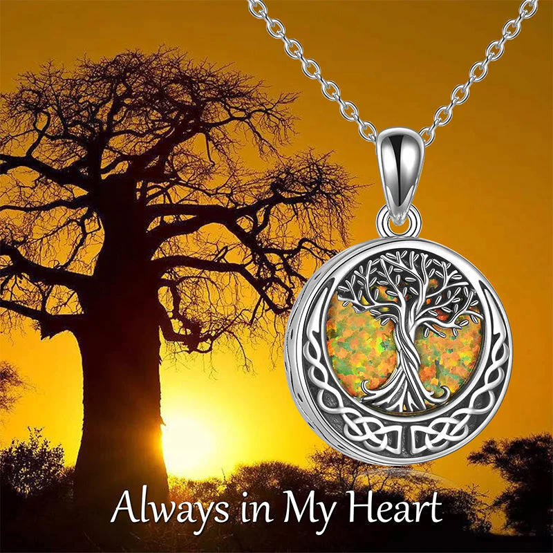 Tree of Life Urn Necklaces for Ashes Sterling Silver Abalone Shell Tree of Life Cremation Jewelry Memory Jewelry for Women Men - Image 32