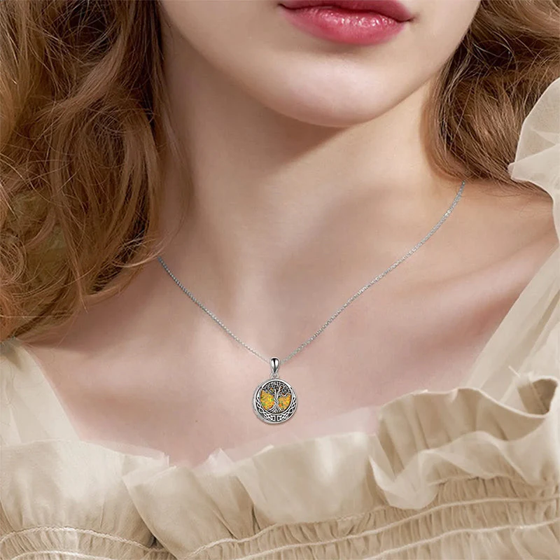 Tree of Life Urn Necklaces for Ashes Sterling Silver Abalone Shell Tree of Life Cremation Jewelry Memory Jewelry for Women Men - Image 33