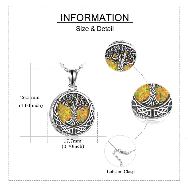 Tree of Life Urn Necklaces for Ashes Sterling Silver Abalone Shell Tree of Life Cremation Jewelry Memory Jewelry for Women Men - Image 35