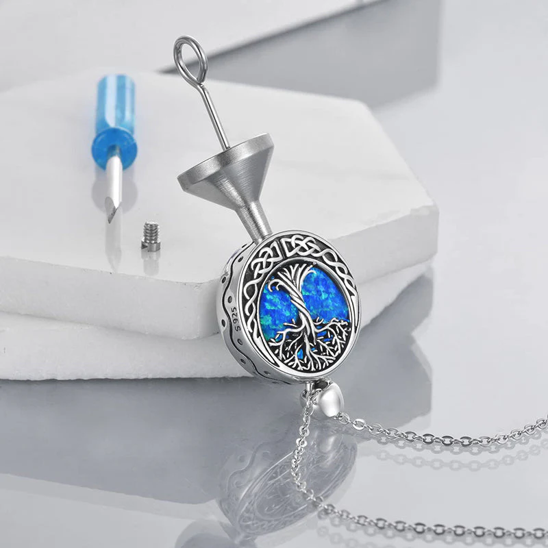 Tree of Life Urn Necklaces for Ashes Sterling Silver Abalone Shell Tree of Life Cremation Jewelry Memory Jewelry for Women Men - Image 37