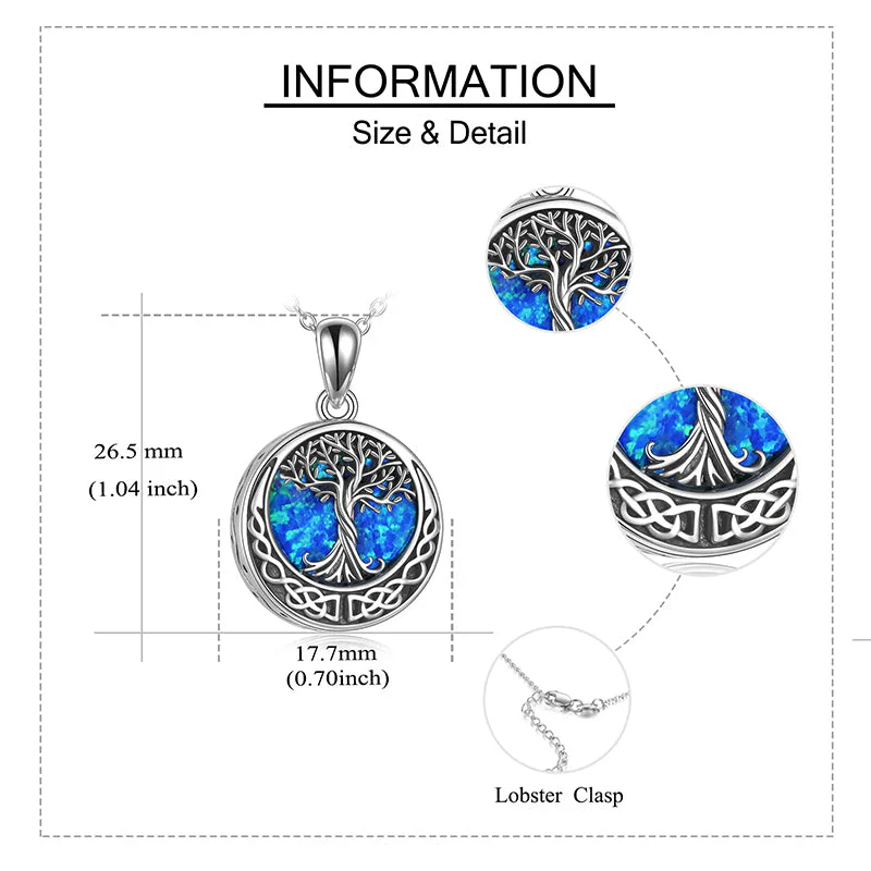 Tree of Life Urn Necklaces for Ashes Sterling Silver Abalone Shell Tree of Life Cremation Jewelry Memory Jewelry for Women Men - Image 40