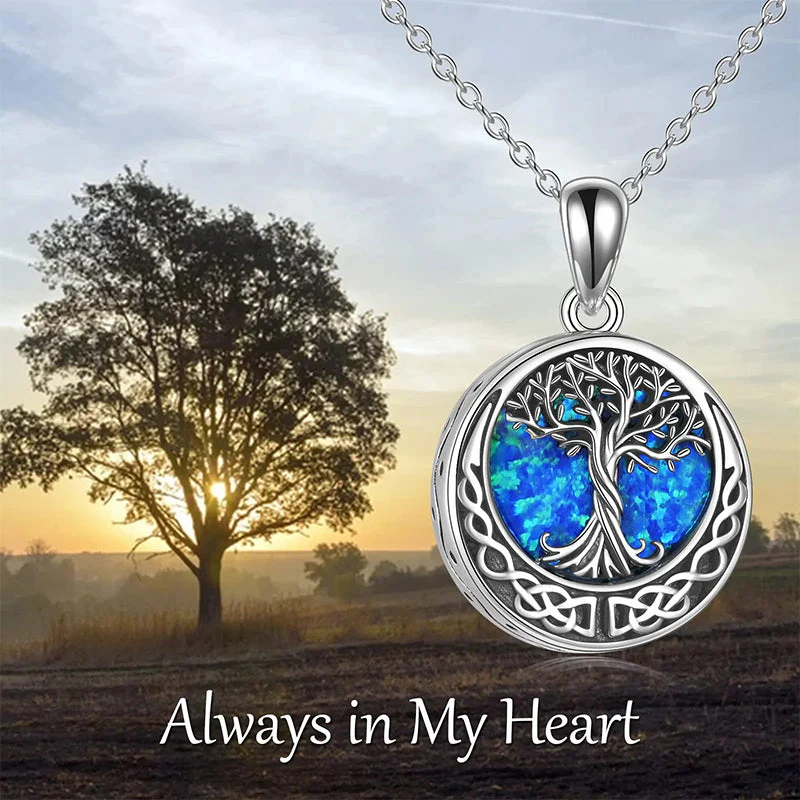 Tree of Life Urn Necklaces for Ashes Sterling Silver Abalone Shell Tree of Life Cremation Jewelry Memory Jewelry for Women Men - Image 41