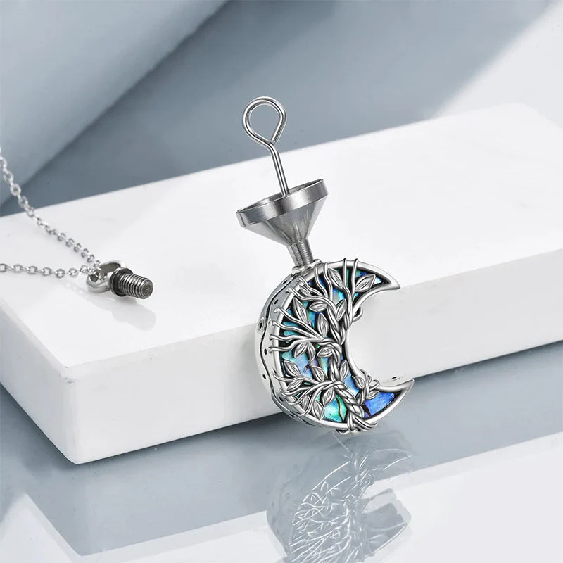 Tree of Life Urn Necklaces for Ashes Sterling Silver Abalone Shell Tree of Life Cremation Jewelry Memory Jewelry for Women Men - Image 44