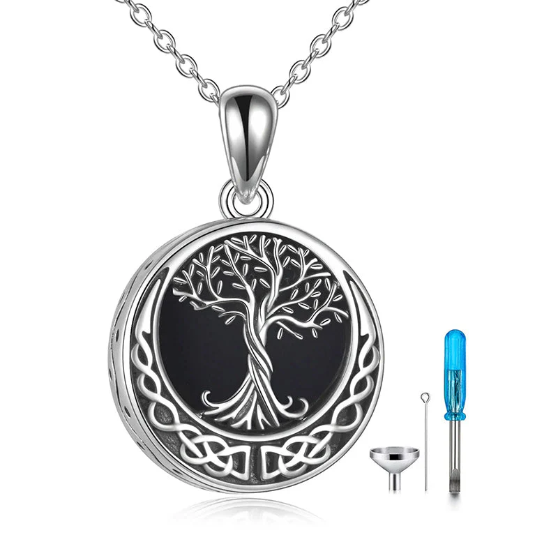 Tree of Life Urn Necklaces for Ashes Sterling Silver Abalone Shell Tree of Life Cremation Jewelry Memory Jewelry for Women Men - Image 48