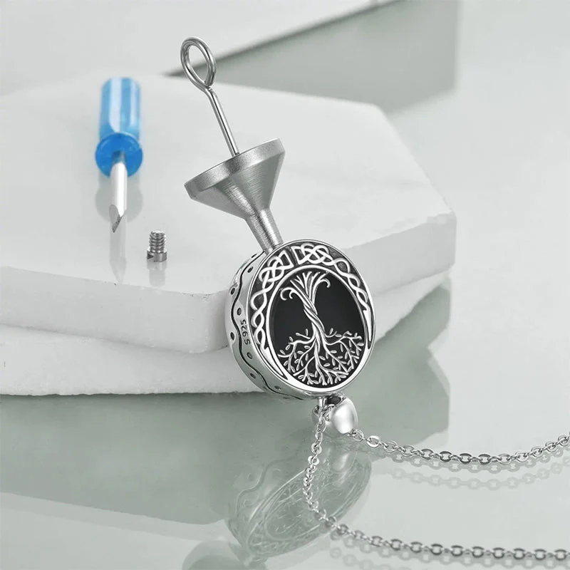 Tree of Life Urn Necklaces for Ashes Sterling Silver Abalone Shell Tree of Life Cremation Jewelry Memory Jewelry for Women Men - Image 49
