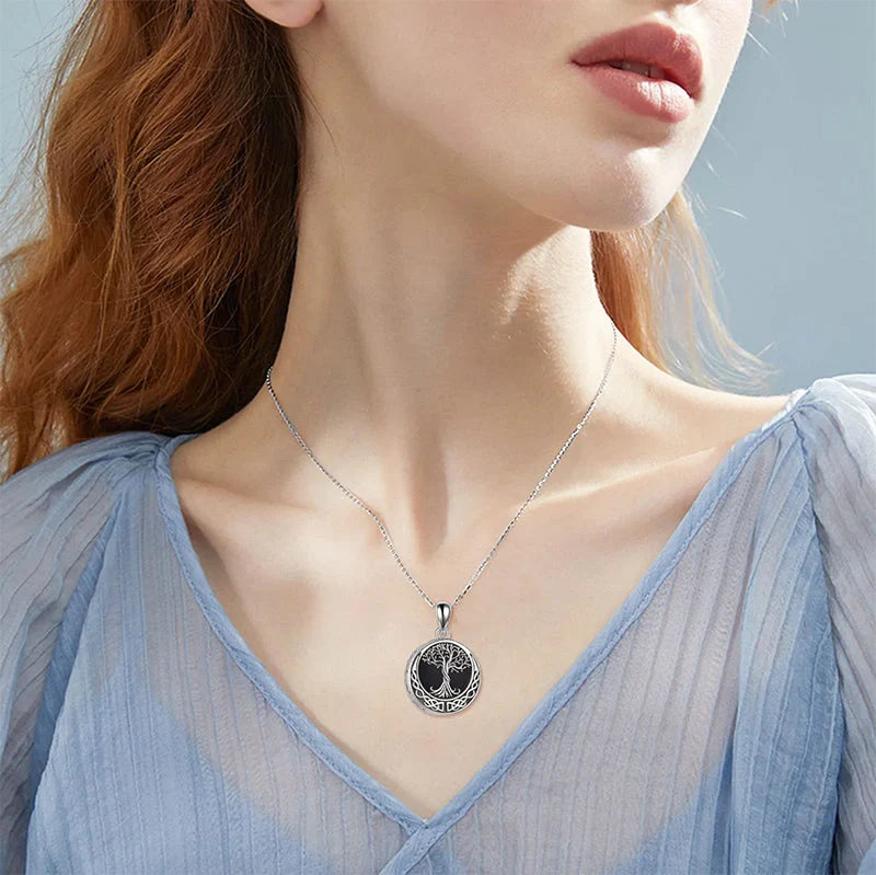 Tree of Life Urn Necklaces for Ashes Sterling Silver Abalone Shell Tree of Life Cremation Jewelry Memory Jewelry for Women Men - Image 52