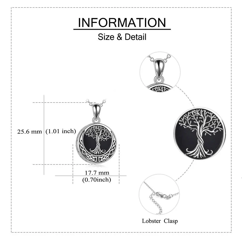 Tree of Life Urn Necklaces for Ashes Sterling Silver Abalone Shell Tree of Life Cremation Jewelry Memory Jewelry for Women Men - Image 53