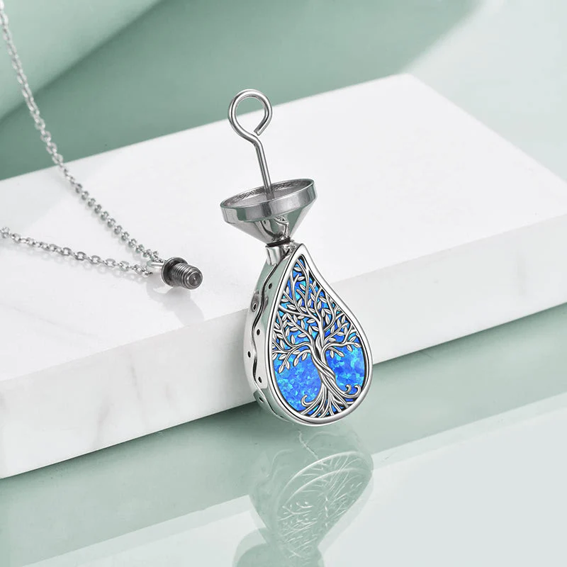 Tree of Life Urn Necklaces for Ashes Sterling Silver Abalone Shell Tree of Life Cremation Jewelry Memory Jewelry for Women Men - Image 57