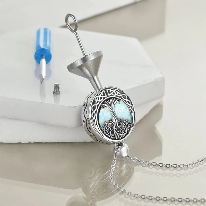 Tree of Life Urn Necklaces for Ashes Sterling Silver Abalone Shell Tree of Life Cremation Jewelry Memory Jewelry for Women Men - Image 61