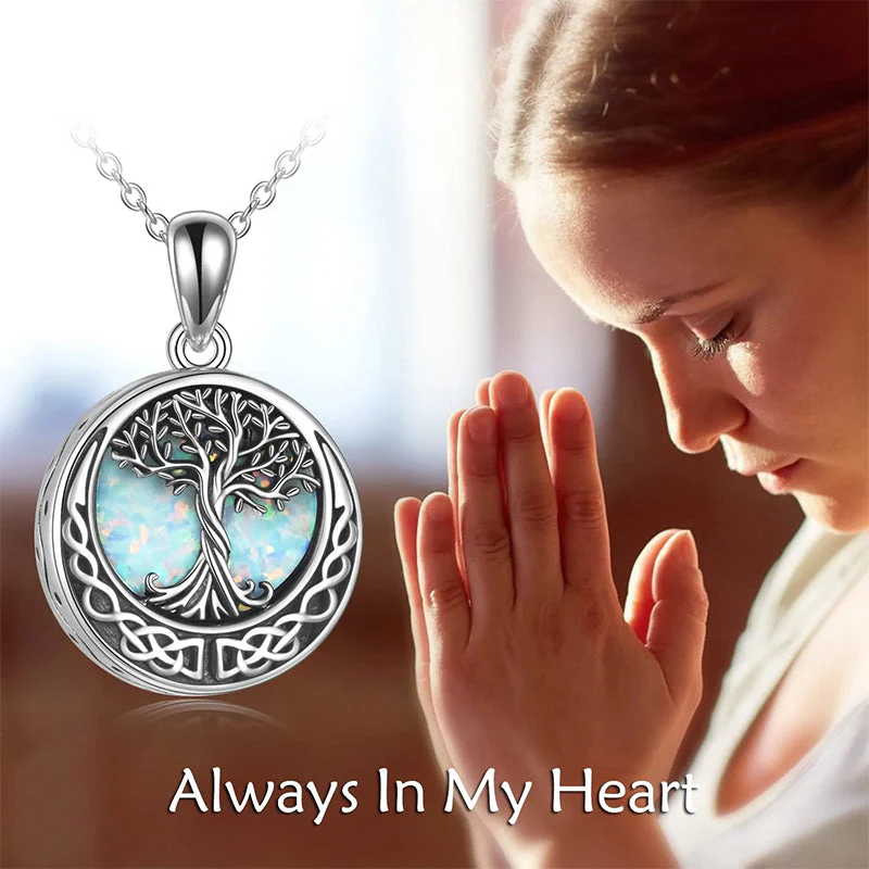 Tree of Life Urn Necklaces for Ashes Sterling Silver Abalone Shell Tree of Life Cremation Jewelry Memory Jewelry for Women Men - Image 62