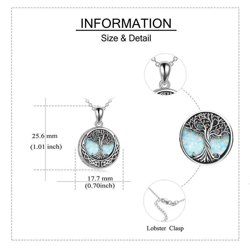 Tree of Life Urn Necklaces for Ashes Sterling Silver Abalone Shell Tree of Life Cremation Jewelry Memory Jewelry for Women Men - Image 64