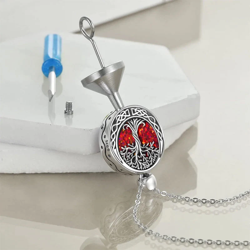 Tree of Life Urn Necklaces for Ashes Sterling Silver Abalone Shell Tree of Life Cremation Jewelry Memory Jewelry for Women Men - Image 67