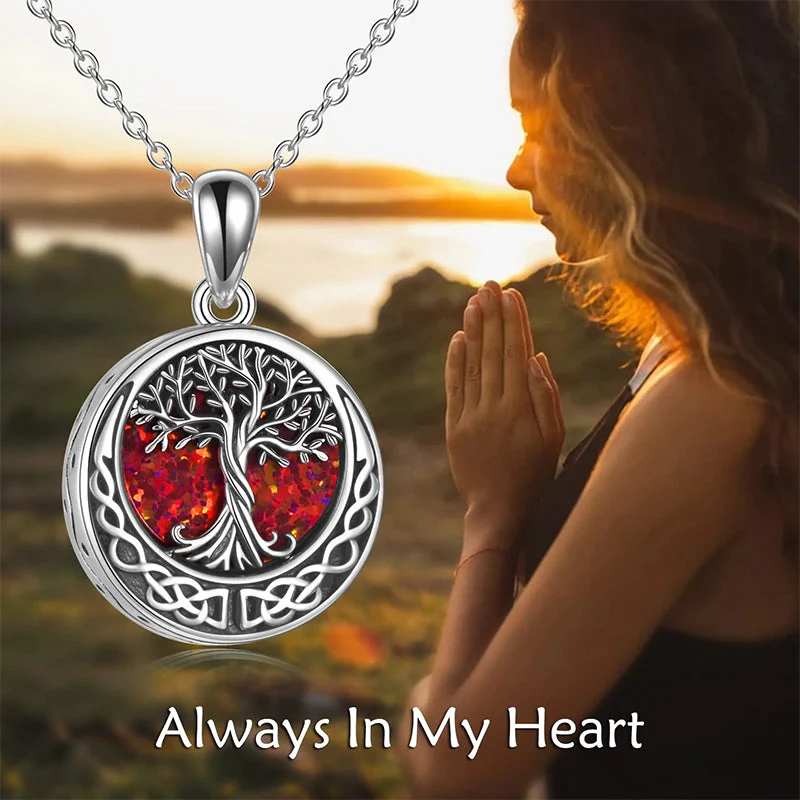 Tree of Life Urn Necklaces for Ashes Sterling Silver Abalone Shell Tree of Life Cremation Jewelry Memory Jewelry for Women Men - Image 70