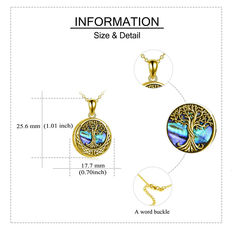 Tree of Life Urn Necklaces for Ashes Sterling Silver Abalone Shell Tree of Life Cremation Jewelry Memory Jewelry for Women Men - Image 75