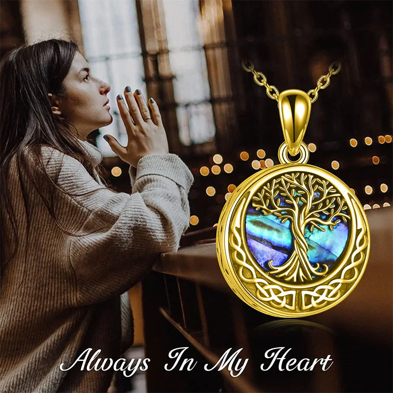 Tree of Life Urn Necklaces for Ashes Sterling Silver Abalone Shell Tree of Life Cremation Jewelry Memory Jewelry for Women Men - Image 76