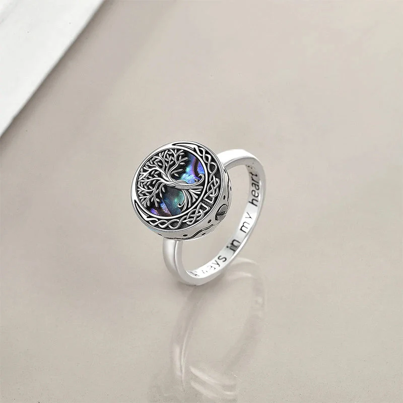 Tree of Life Urn Necklaces for Ashes Sterling Silver Abalone Shell Tree of Life Cremation Jewelry Memory Jewelry for Women Men - Image 78