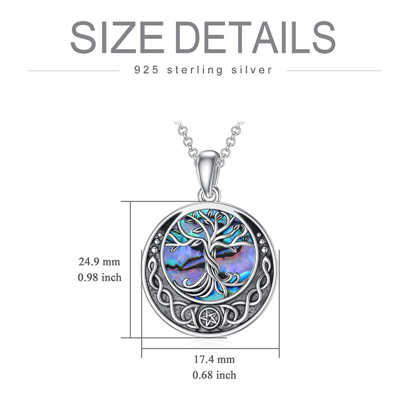Tree of Life Urn Necklaces for Ashes Sterling Silver Abalone Shell Tree of Life Cremation Jewelry Memory Jewelry for Women Men - Image 85