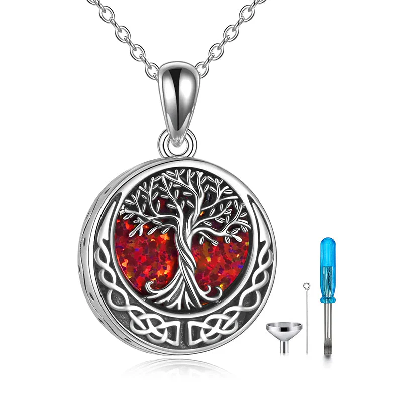 Tree of Life Urn Necklaces for Ashes Sterling Silver Abalone Shell Tree of Life Cremation Jewelry Memory Jewelry for Women Men - Image 98