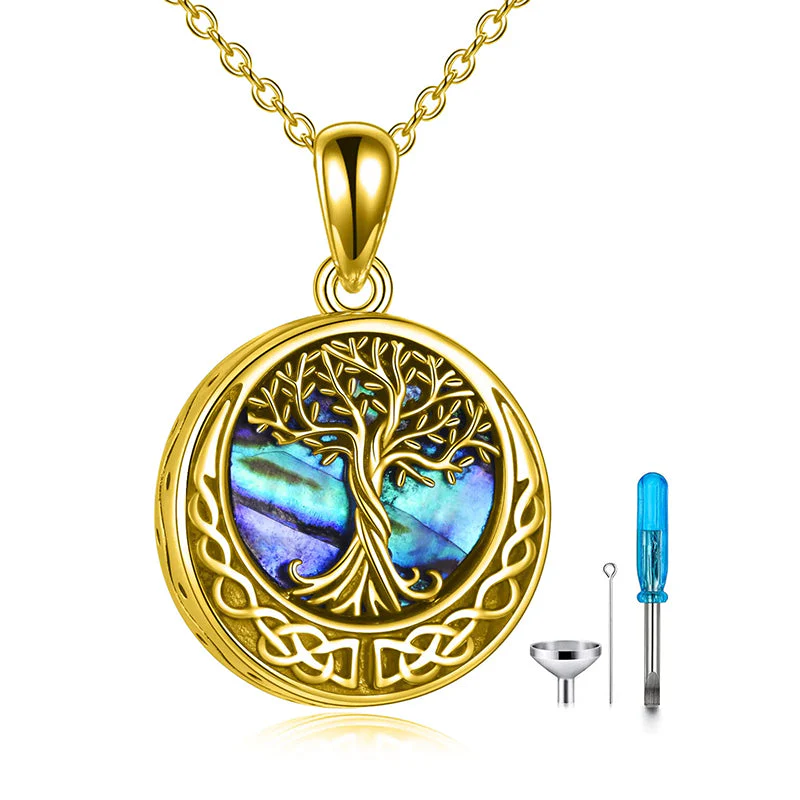 Tree of Life Urn Necklaces for Ashes Sterling Silver Abalone Shell Tree of Life Cremation Jewelry Memory Jewelry for Women Men - Image 99
