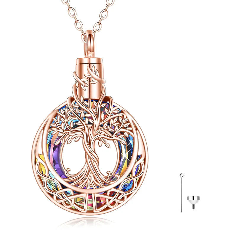 Tree of Life Urn Necklaces for Ashes Sterling Silver Crystal Cremation Jewelry for Ashes Memory Jewelry for Women Men - Image 10