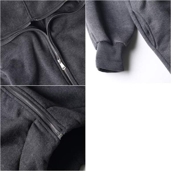 Unisex Long Sleeve Hooded Long Coat - Image 7