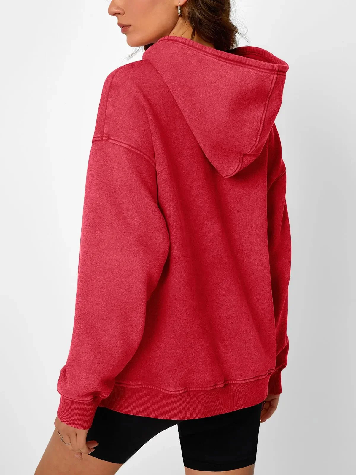 Unisex Casual Oversized Acid Wash Tops Hoodie Pullover - Image 4