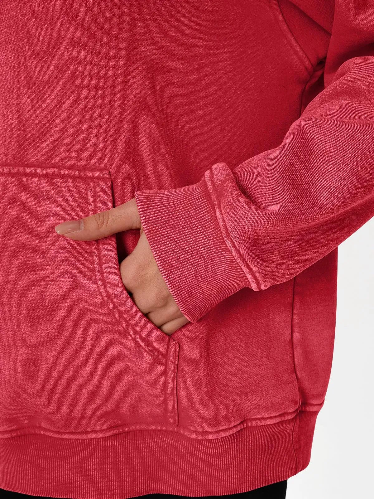 Unisex Casual Oversized Acid Wash Tops Hoodie Pullover - Image 5