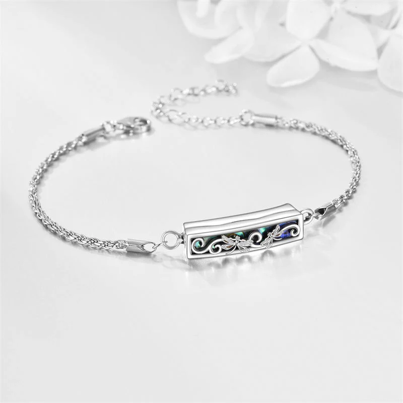 Urn Bracelet for Ashes 925 Sterling Silver Abalone Shell Hummingbird Dragonfly Butterfly Cremation Jewelry for Ashes Keepsake - Image 15