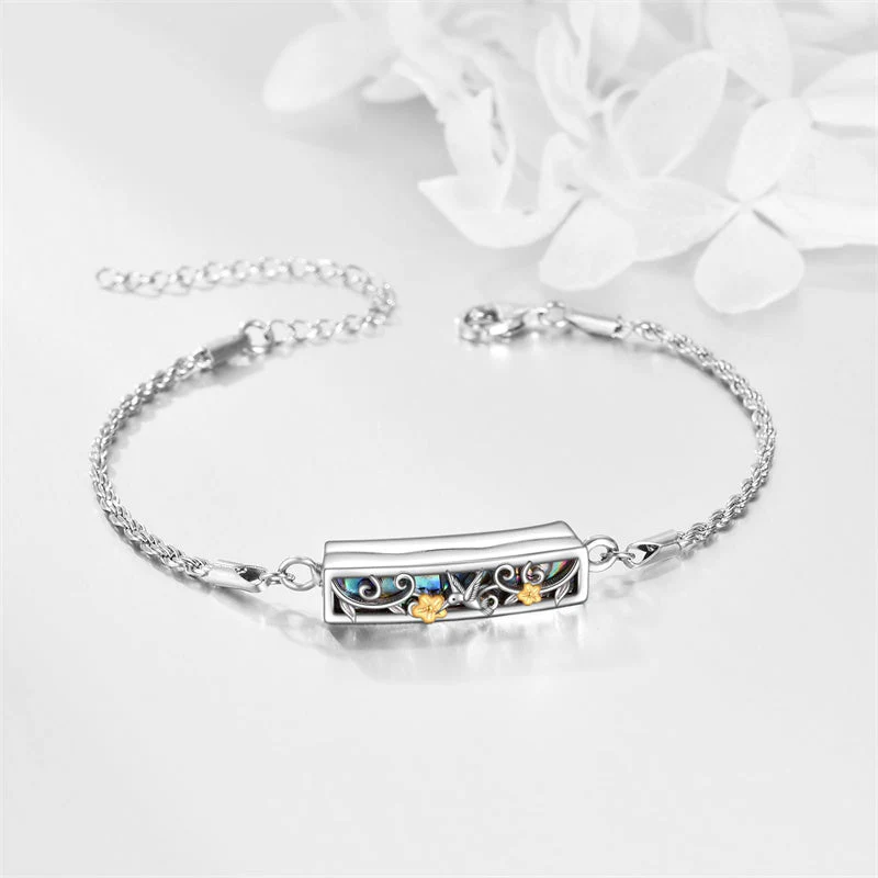 Urn Bracelet for Ashes 925 Sterling Silver Abalone Shell Hummingbird Dragonfly Butterfly Cremation Jewelry for Ashes Keepsake - Image 21