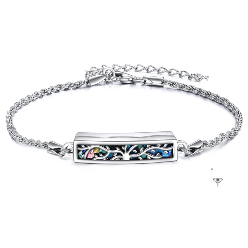 Urn Bracelet for Ashes 925 Sterling Silver Abalone Shell Hummingbird Dragonfly Butterfly Cremation Jewelry for Ashes Keepsake - Image 25