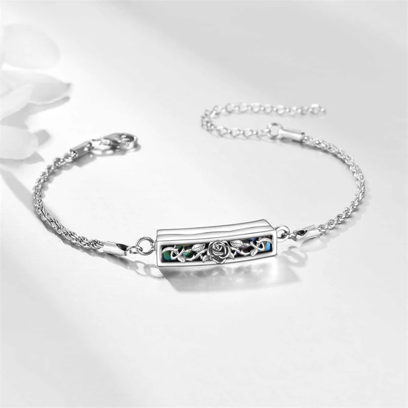 Urn Bracelet for Ashes 925 Sterling Silver Abalone Shell Hummingbird Dragonfly Butterfly Cremation Jewelry for Ashes Keepsake - Image 3