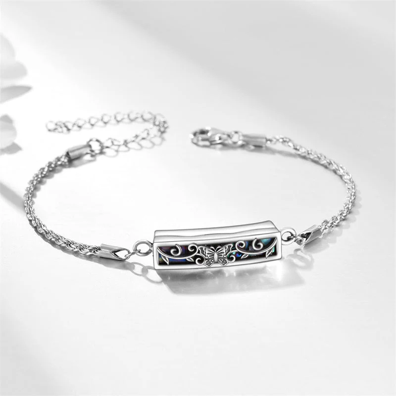 Urn Bracelet for Ashes 925 Sterling Silver Abalone Shell Hummingbird Dragonfly Butterfly Cremation Jewelry for Ashes Keepsake - Image 9