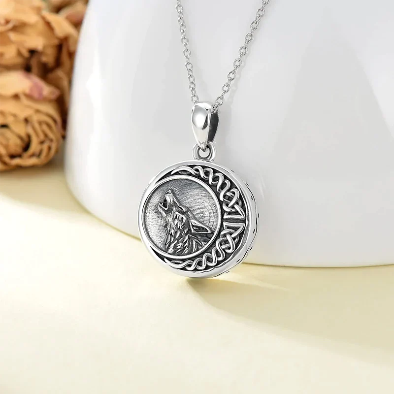 Urn Necklace for Ashes Sterling Silver Wolf Urn Pendant Cremation Jewelry Memorial Gifts for Women Men - Image 10