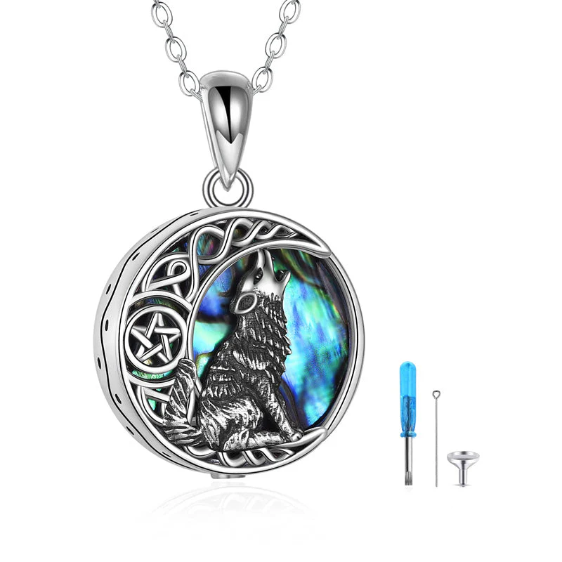 Urn Necklace for Ashes Sterling Silver Wolf Urn Pendant Cremation Jewelry Memorial Gifts for Women Men - Image 13