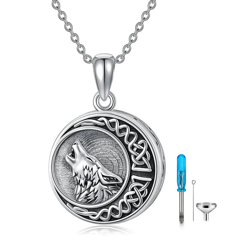Urn Necklace for Ashes Sterling Silver Wolf Urn Pendant Cremation Jewelry Memorial Gifts for Women Men - Image 20