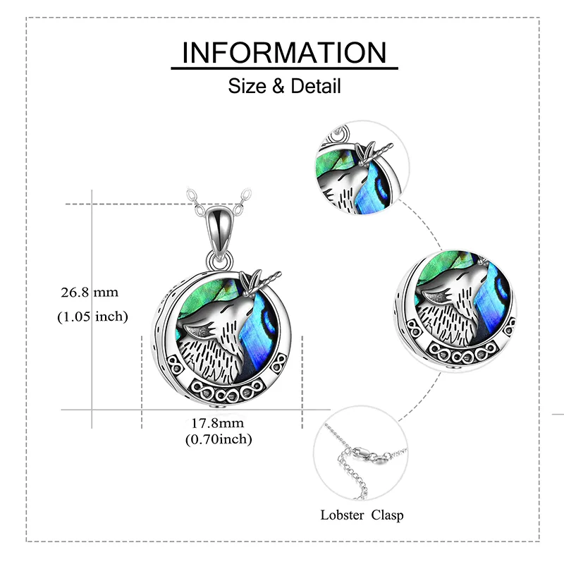 Urn Necklace for Ashes Sterling Silver Wolf Urn Pendant Cremation Jewelry Memorial Gifts for Women Men - Image 5