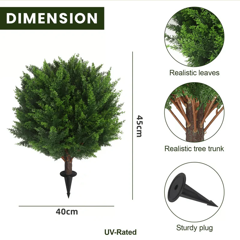 UV Resistant Artificial Cedar Topiary Ball Tree - Image 17