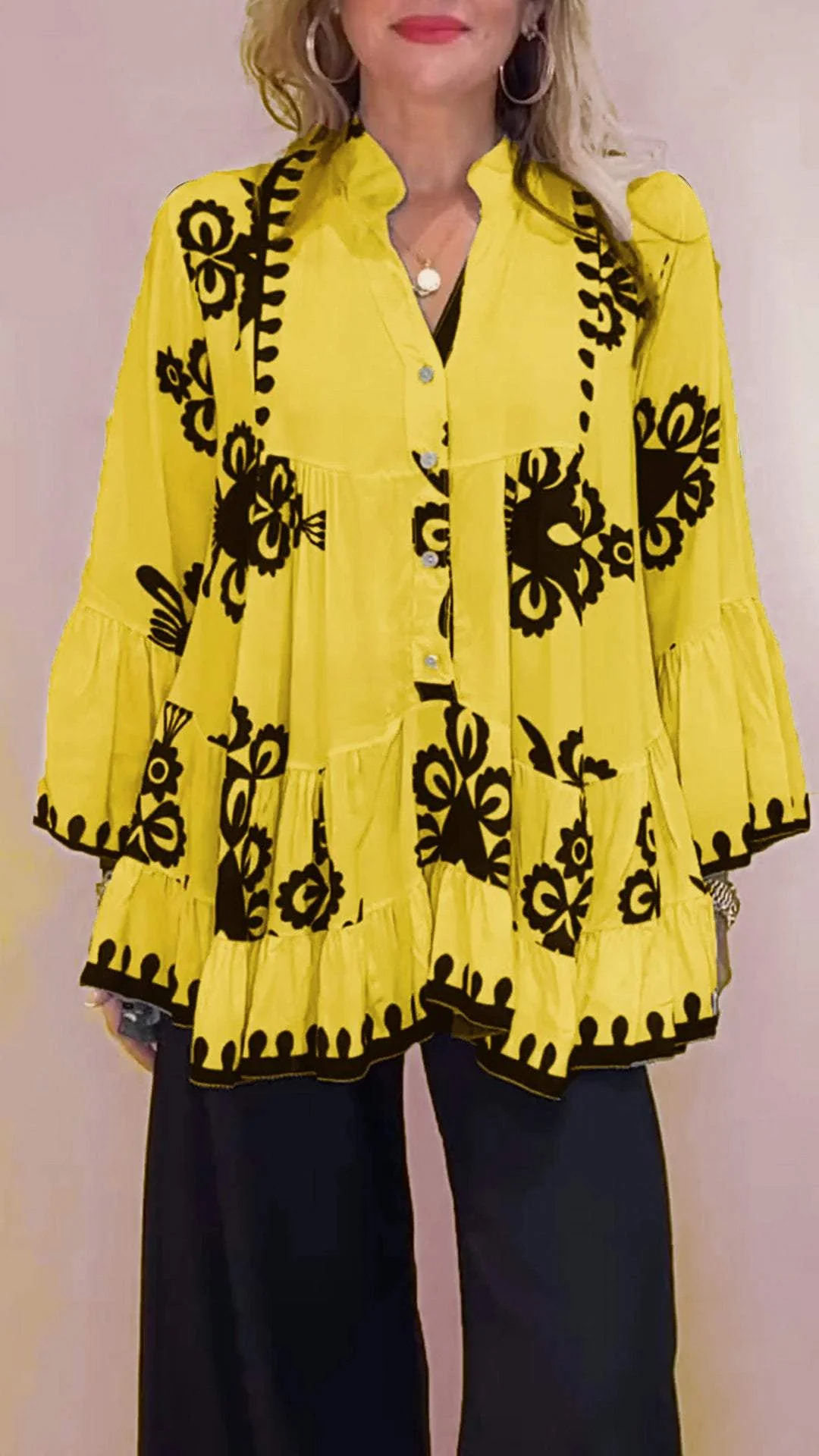 V-Neck Casual Printed Top - Image 6