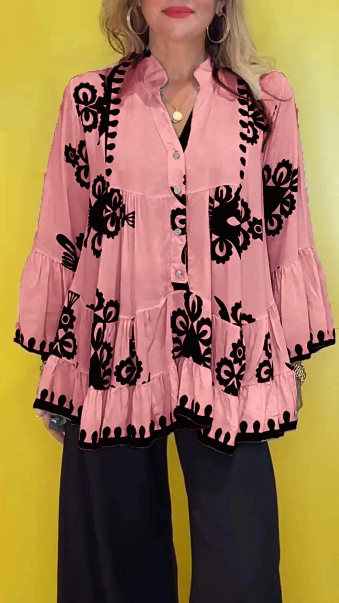 V-Neck Casual Printed Top - Image 7