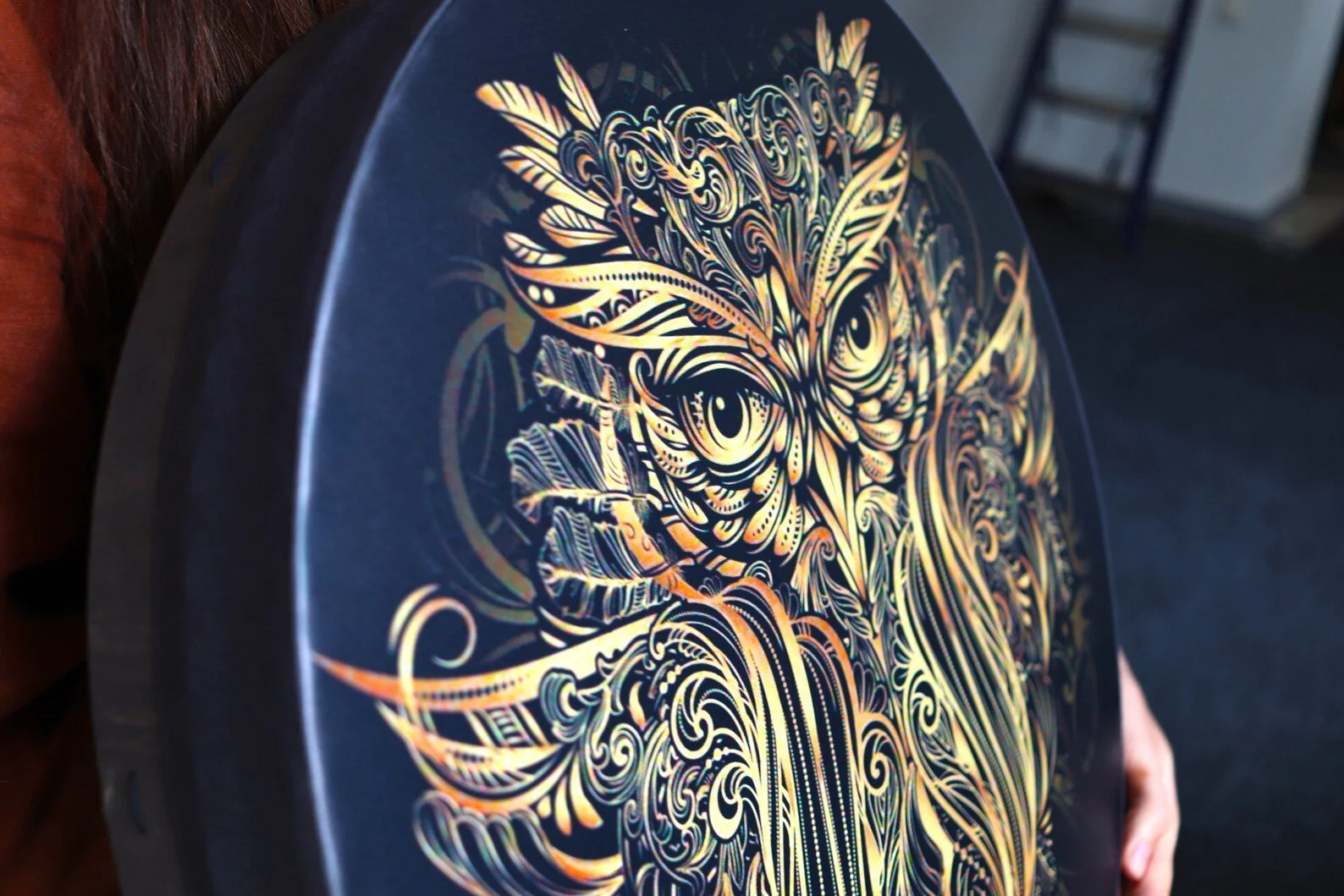VEGAN SHAMAN DRUM "OWL SOUL", HEALING SOUND THERAPY - Image 6