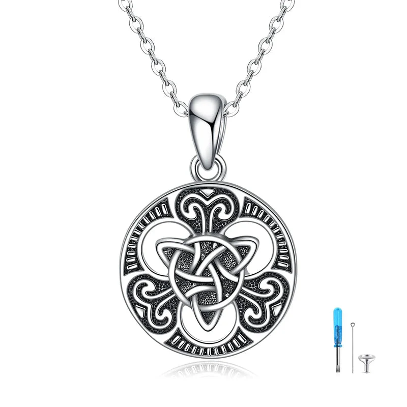 Viking Compass Celtic Knot Urn Necklace for Ashes Sterling Silver Abalone Shell Viking Jewelry for Men Cremation Jewelry Keepsake Pendant Necklace - Image 11