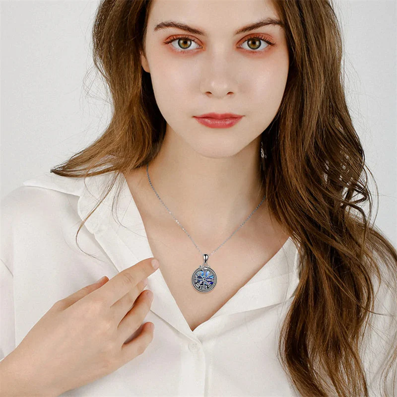 Viking Compass Celtic Knot Urn Necklace for Ashes Sterling Silver Abalone Shell Viking Jewelry for Men Cremation Jewelry Keepsake Pendant Necklace - Image 7