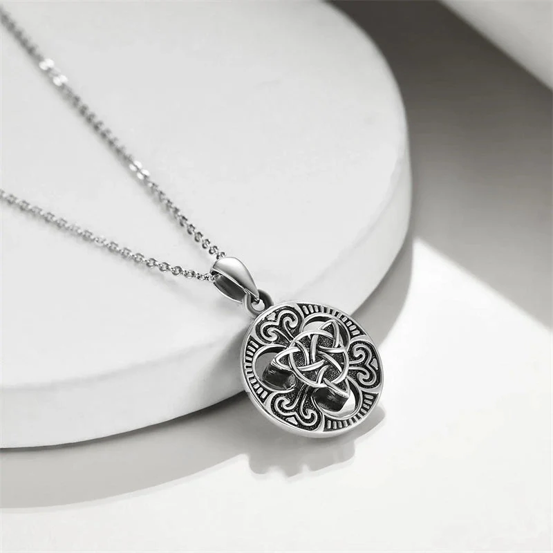 Viking Compass Celtic Knot Urn Necklace for Ashes Sterling Silver Abalone Shell Viking Jewelry for Men Cremation Jewelry Keepsake Pendant Necklace - Image 8