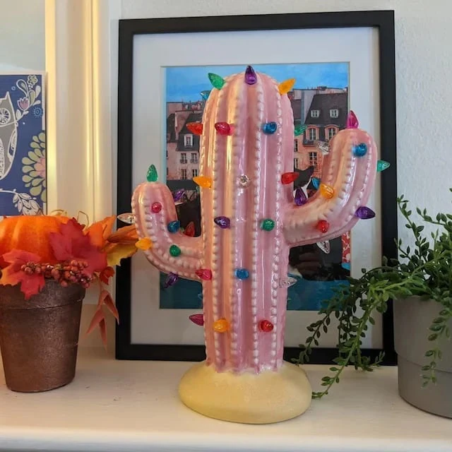 Vintage Christmas Luminous Cactus - Image 3