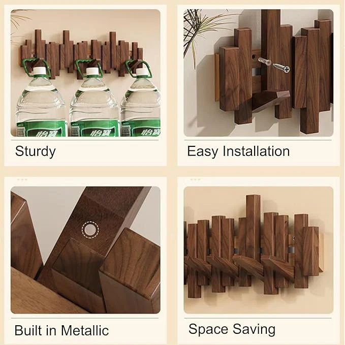 🎹Wall-Mounted Wooden Coat Rack 🎹Piano Key Style Design - Image 12
