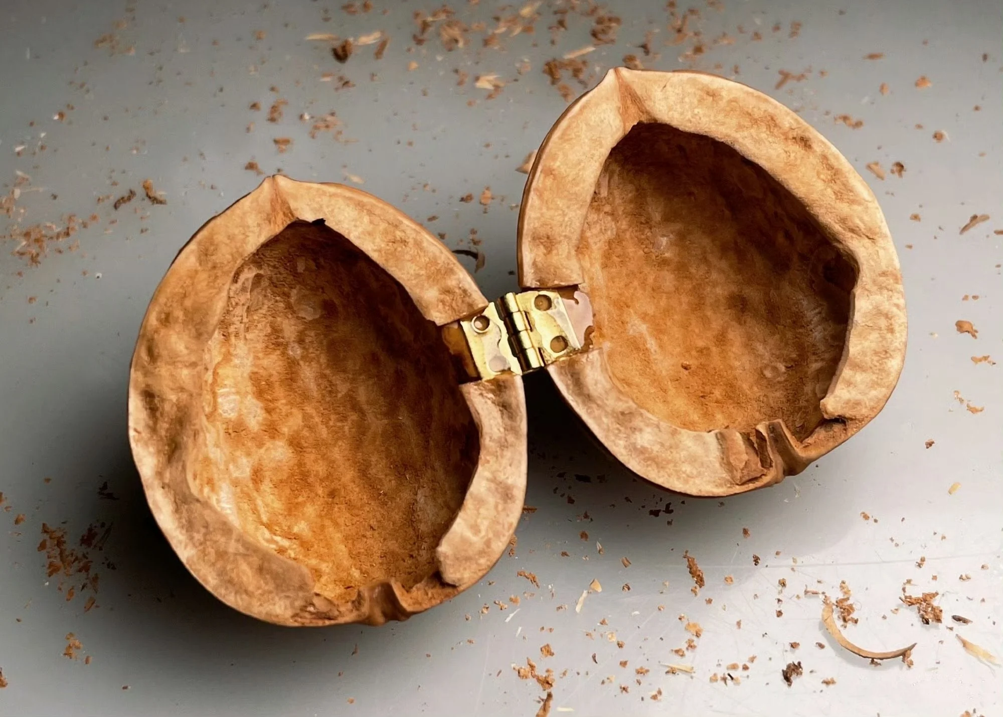 Handmade.Walnut Shell Doll House--mini library, tiny World inside walnuts - Image 3