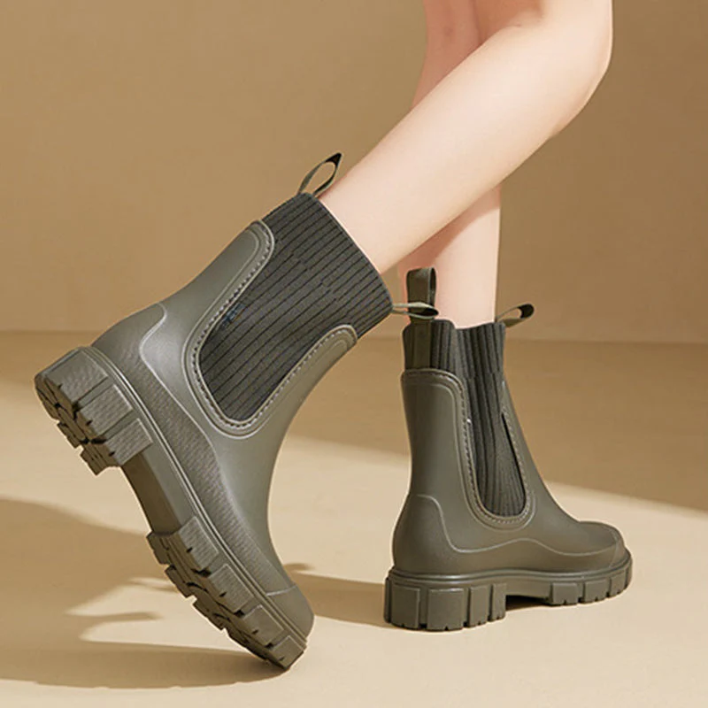 Waterproof Non-Slip Thick Sole Mid-Calf Boots - Image 10