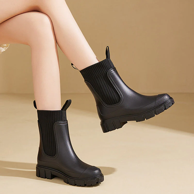 Waterproof Non-Slip Thick Sole Mid-Calf Boots - Image 5