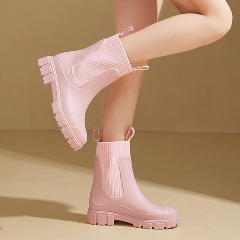 Waterproof Non-Slip Thick Sole Mid-Calf Boots - Image 9