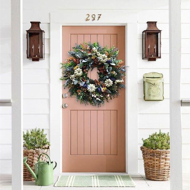 White Pumpkins Ranunculus Wreath - Image 6